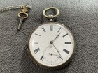 Antique Swiss Key Wind Pocket Watch 800 Silver Case - Running