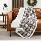 - Blanket  Soft Reversible Sherpa   Brushed Fleece Bedding  Perfect For Loung   