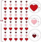 8 Packs Valentines Day Felt Heart Hanging String Garlands - No Diy - Valentines