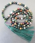 Tibetan Buddhist 108 Agate Prayer Beads Mala Necklace 6mm