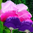 1 Pair left   Right  100  Silk Fabric Belly Dance Waving Fan Veil 1 5m 1 8m Long