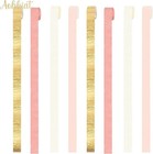 Aobkiat Wedding Party Decorations  8 Rolls Pink Gold Crepe Paper Streamers For W