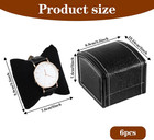 6 Pcs Single Watch Box With Removable Pillow  3 94 X 3 54 X 3 15 Inch Pu Leather