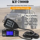 Quad Band Ham Transceiver Mini Car Mobile Radio Two-way Walkie Talkie Kt-7900d