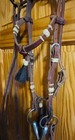 Leather rawhide Headstall With Matching Romal Reins