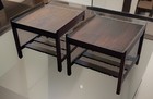 Pair Vintage Mid Century Modern Rosewood Endtables Danish Style 1960   s 19x19x16