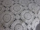 Vintage Handmade Crochet Beige Bedcover Heavy Large 87x79 Lovely 