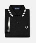 Nwt - Fred Perry M3600 Twin Tipped Polo Shirt - Black white - Size   L - Xxl