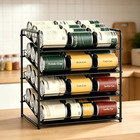 Stackable Can Storage Rack Holds48 Cans Dispenser Forkitchen Cabinet Pantryblack