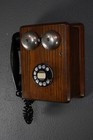 Antique Western Electric Oak Telephone Ringer Box W  302 Rotary Dial Telephone