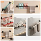 3pcs No Drill Wall Mounted Towel Rack Bathroom Kitchen Storage Bar Holder Hooks