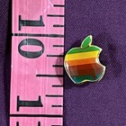 Vintage 1980 s Apple Computer Rainbow Logo Enamel Pin - Advertising   Souvenir