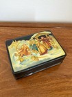 Fedoskino Troshina Russian Box Hand Painted Winter Scene Black Lacquer Signed