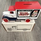 Pepsi 1931 Hawkeye Motor Truck Die-cast Bank White Red Blue Soda Repro 1990