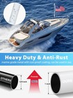 Pontoon Boat Accessories White Flag Pole Kit  60 In Flag Pole With 12 x18  Am   