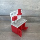 Vintage Little Tikes Dollhouse Furniture Red Kitchen Stove sink