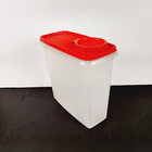 Vintage Tupperware Cereal Storage Container Keeper 469-5 Sheer With Red Flip Lid