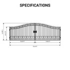 20x8 Ft Steel Dual Swing Driveway Gate   basic Style  Powder Coated Rust Resistant