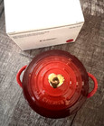 Le Creuset    New In Box   Mini Round Cocotte W gold Heart Knob   5 Available  