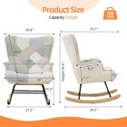Patchwork Teddy Fleece Rocking Chair High Back Nursery Glider Rocker