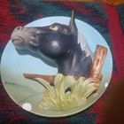 Round Horse Head Ceramic Wall Hanging Horse Plaque 7  Vintage 3d Raised