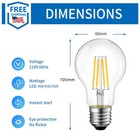 A19 a60 Vintage Edison Led Filament Bulb Incandescent E26 Base Dimmable 4w 6w 8w