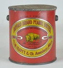 Peanut Butter Pail Advertising Tin 1 Lb - F m  Hoyt   Co  Amesbury Mass C1920 s