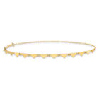 14k Solid Yellow Gold Oval Link Chain Heart Anklet Bracelet