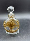 Vintage Ormolu Gilt Brass Filigree And Enamel Perfume Bottle