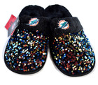 Nfl Miami Dolphins Sequin Slippers Women s Size L  8 9  Foco Scuff Slides  New
