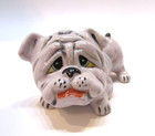 Old 1960 s Hand Painted 5 25  Long Caricature Bulldog Vintage Porcelain Figurine