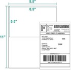 200 Premium 8 5  X 5 5  Half Sheet Self Adhesive Shipping Labels 2 Per Sheet
