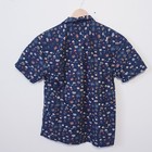 Antique Print Hawaiian Shirt Mens Xl Extra Large Blue Cotton Button Up