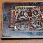 Antique Chinese Wood Carving High Relief Temple Plaque Asian Decor Gold Gilt Red
