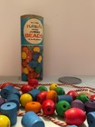 Playskool Jumbo Wood Beads- Vintage With Original Container