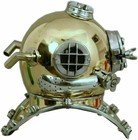 Antique Vintage Brass Diving Helmet Us Navy Mark Vintage Deep Sea Scuba Divers