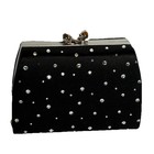 Vintage Franchi Evening Black Purse 4  X 5  Bag Hidden Chain Shoulder Strap