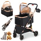 Pet Stroller With 4 Wheels For Dog Cat   3-in-1 Foldable Dog Stroller