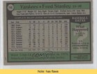1979 Topps Burger King Restaurant New York Yankees Fred Stanley  16 Read M5x