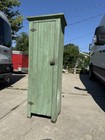 Antique Early 1900s Primitive Chimney Cupboard Green Paint Farmhouse Wood