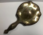 Antique Monogrammed Sterling Silver  Vanity Handheld Art Nouveau Mirror