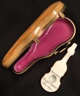 Limoges France Peint Main Porcelain Violin In Violin Case Trinket Box