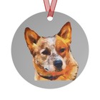 Red Heeler Celebration Metal Ornaments