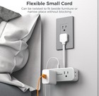 Multi Plug Wall Short Extension Cord 6 Inch  Flat Splitter With 4 Ac 3 Usb