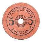 Oklahoma 5 Sales Tax Token For Old Age Assistance Token