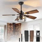 Rustic Ceiling Fan With Remote Control And App For Farmhouse Dual Finish 5 Blade