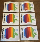 Lot Of 6 Vintage 1980s Apple Computer Logo Stickers Decals Clean Rainbow Rare