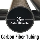  1  Karbxon - Carbon Fiber Tube - Black - 25mm X 23mm X 1000mm - Hollow Carbo   
