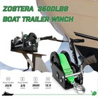 3500lb Boat Trailer Hand Winch  33ft Strap  2-way Ratchet Gear For Rv Atv