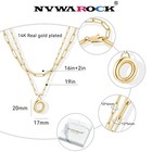 Bubble Letter Necklace For Women Balloon Initial Layered Necklaces 14k Gold - 04